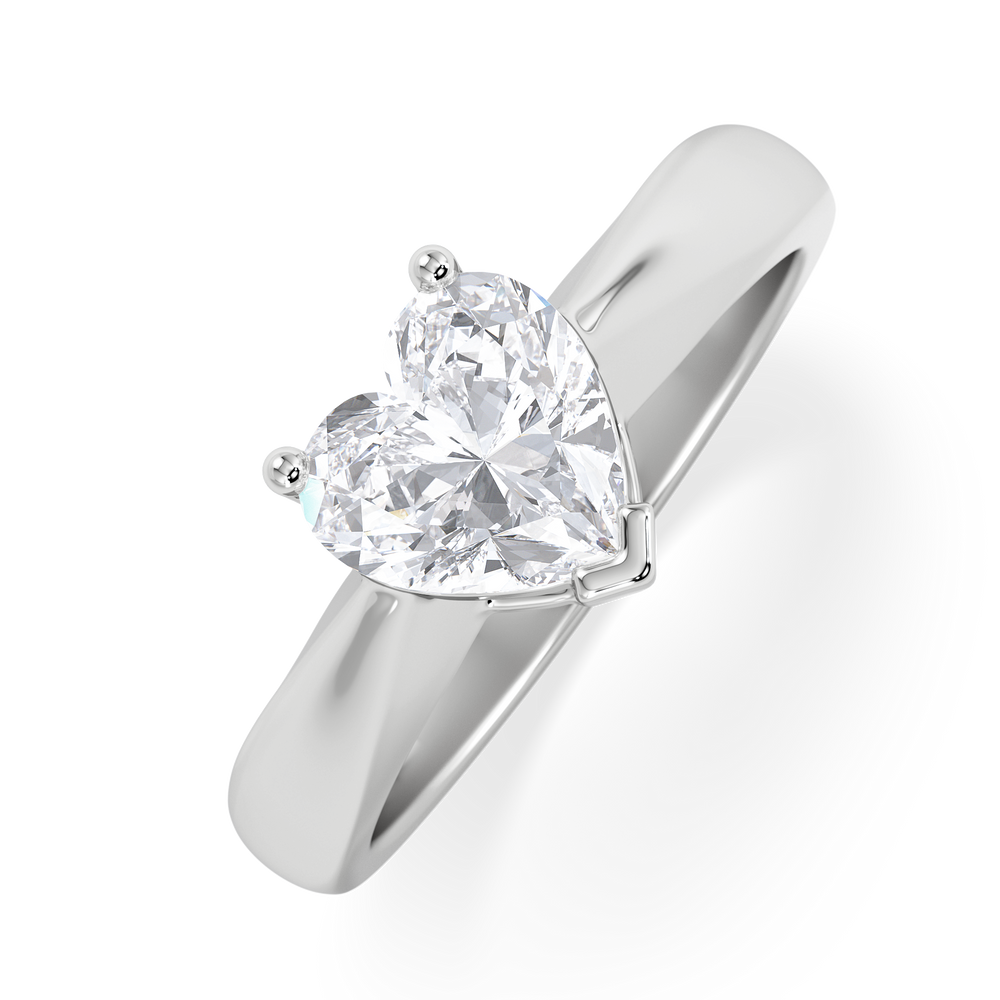 Naomi Heart Cut Lab Diamond Engagement Ring 1.00ct H/Si in 9k White Gold