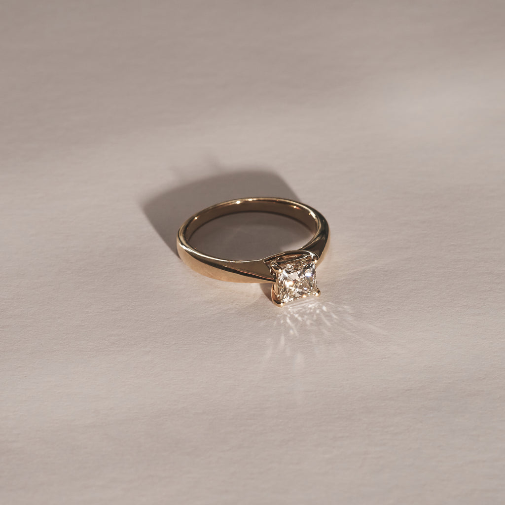 Naomi Princess Cut Lab Diamond Engagement Ring 1.00ct H/SI in 9k Gold