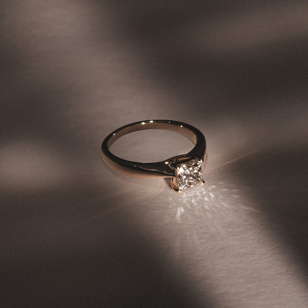 Naomi Princess Cut Lab Diamond Engagement Ring 1.00ct H/SI in 9k Gold