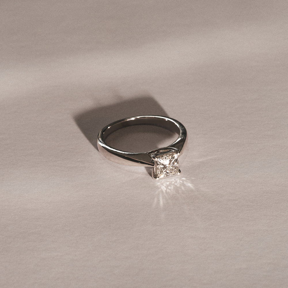 Naomi Princess Cut Lab Diamond Engagement Ring 1.00ct H/SI in 9k White Gold