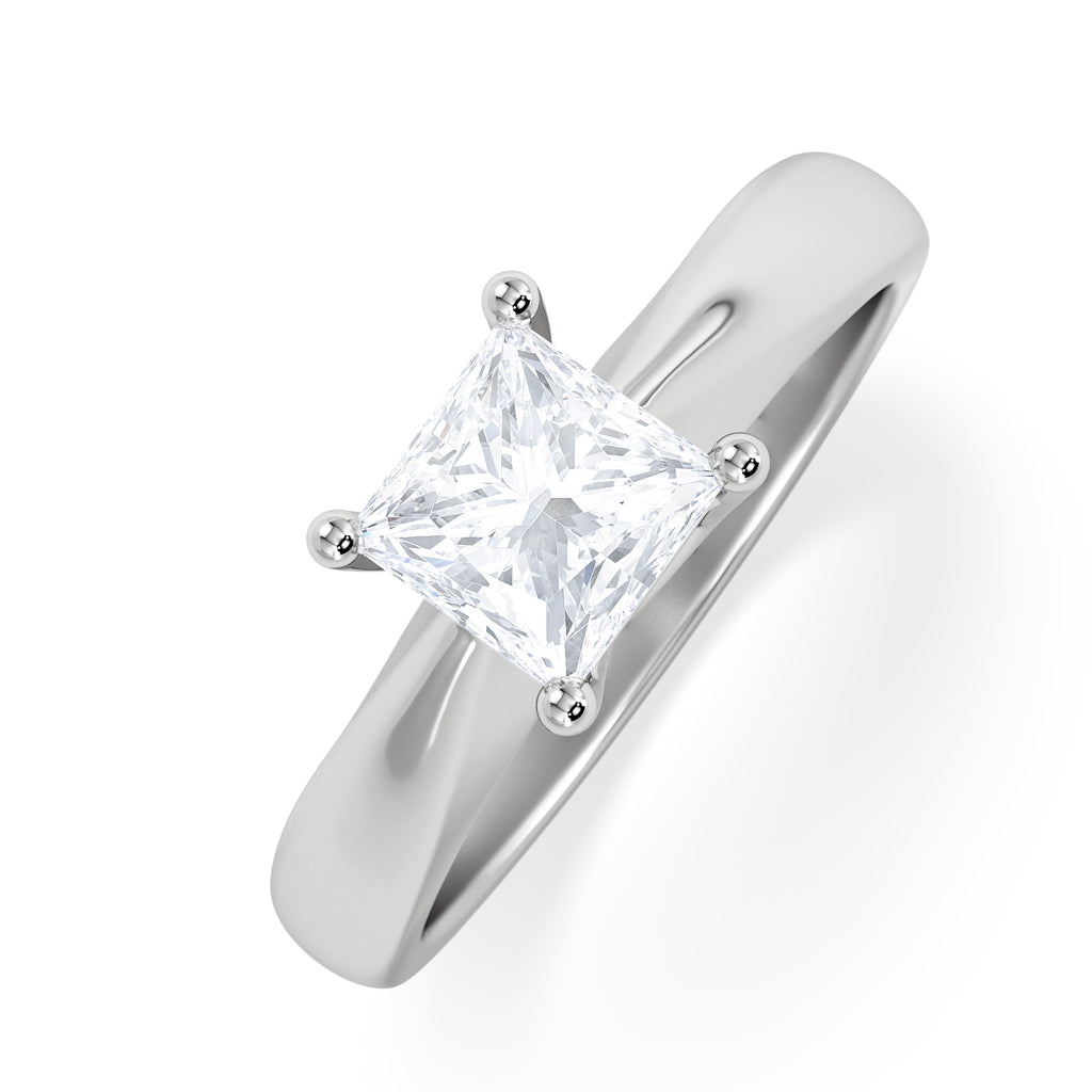 Naomi Princess Cut Lab Diamond Engagement Ring 1.00ct H/SI in 9k White Gold