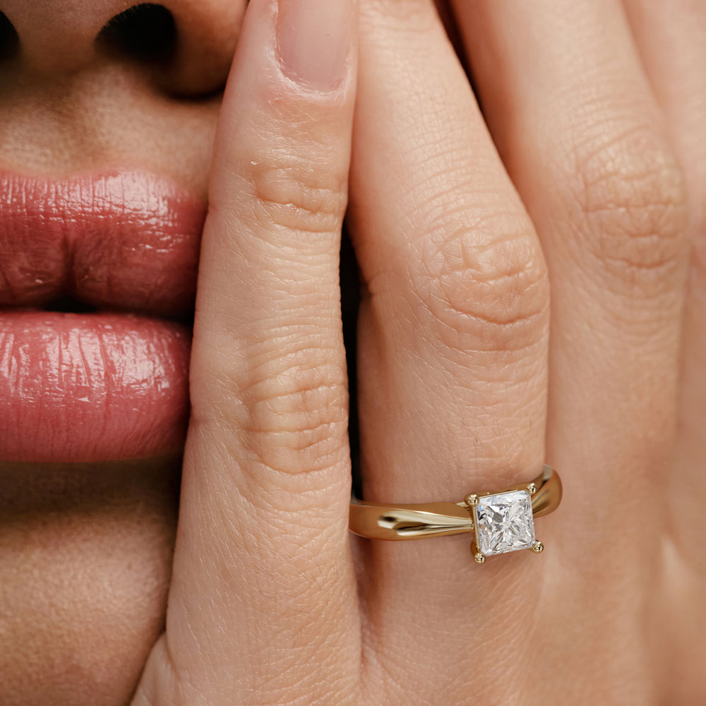 Naomi Princess Cut Lab Diamond Engagement Ring 1.00ct H/SI in 9k Gold