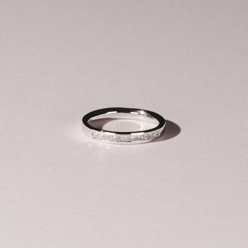 Eterna Lab Diamond Princess Cut Half Eternity Ring 0.30ct H/SI in 925 Silver