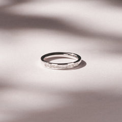 Eterna Lab Diamond Princess Cut Half Eternity Ring 0.30ct H/SI in 925 Silver