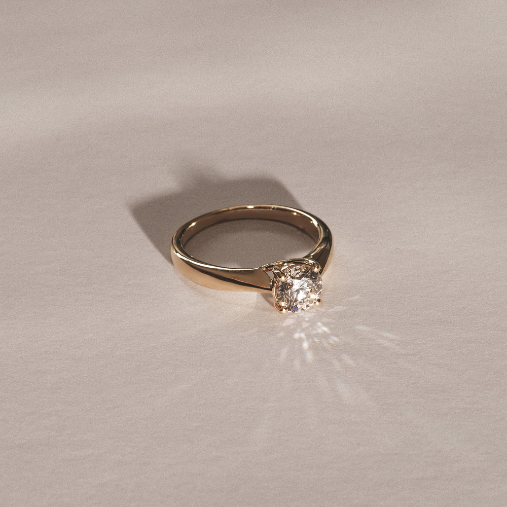 Naomi Round Cut Lab Diamond Engagement Ring 1.00ct H/SI in 9k Gold