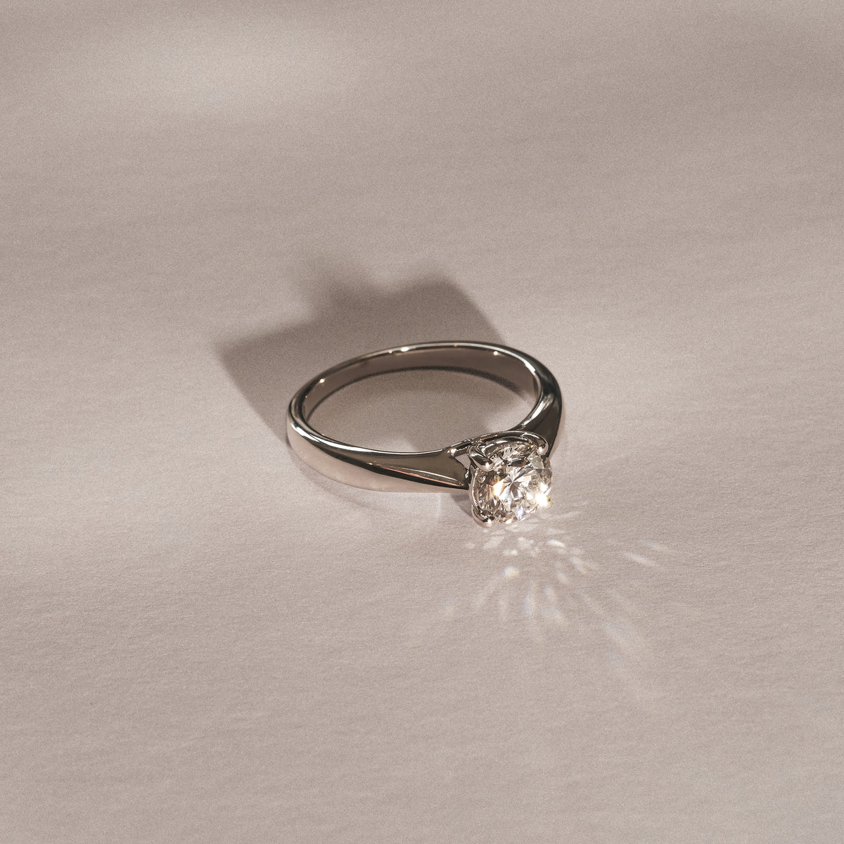 Naomi Round Cut Lab Diamond Engagement Ring 1.00ct H/SI in 9k White Gold