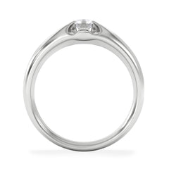 Lab Diamond Signet Ring 0.25ct Round Cut in 925 Silver