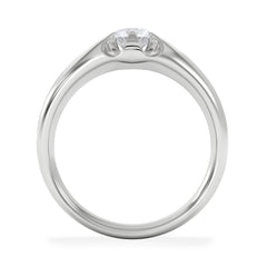 Lab Diamond Signet Ring 0.50ct Round Cut in 925 Silver