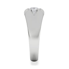 Lab Diamond Signet Ring 0.50ct Round Cut in 925 Silver
