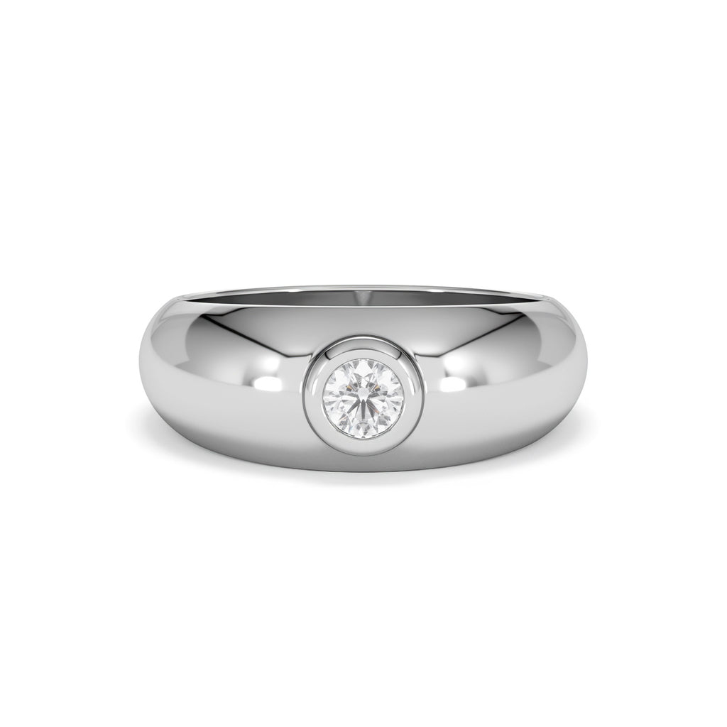 Lab Diamond Signet Ring 0.25ct in 925 Silver H/SI