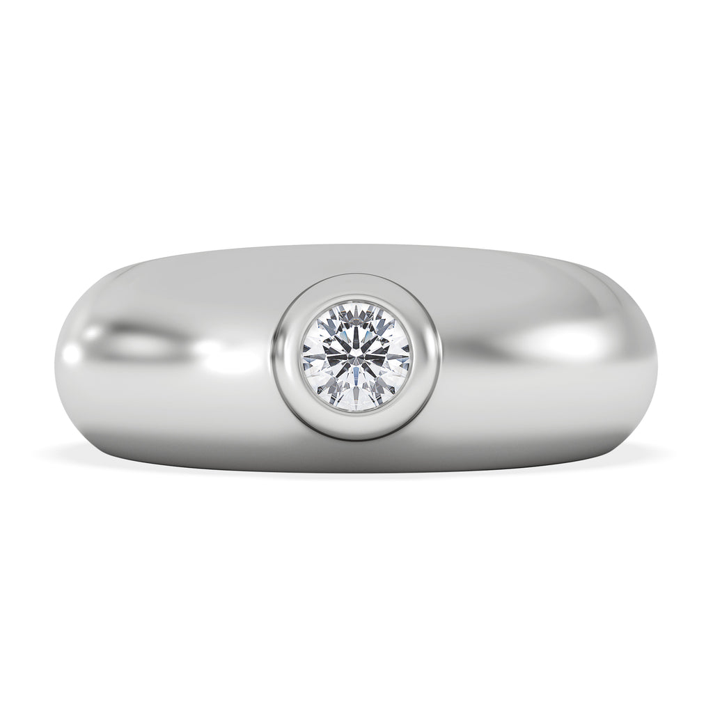 Lab Diamond Signet Ring 0.25ct in 925 Silver H/SI