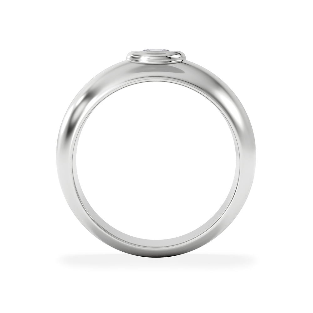Lab Diamond Signet Ring 0.50ct in 925 Silver H/SI
