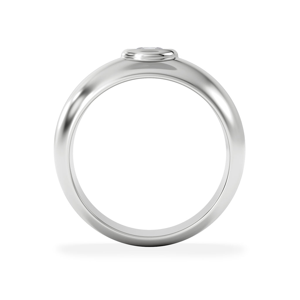 Lab Diamond Signet Ring 0.50ct in 925 Silver H/SI