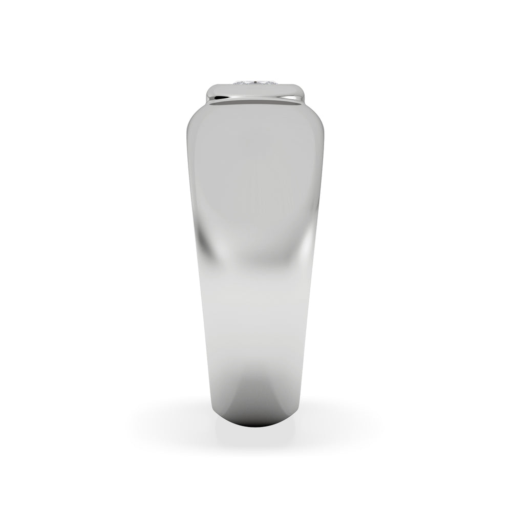 Lab Diamond Signet Ring 0.50ct in 925 Silver H/SI
