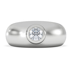 Men's Lab Diamond Signet Ring 0.50ct in 925 Silver H/SI