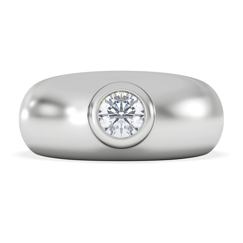 Lab Diamond Signet Ring 0.50ct in 925 Silver H/SI