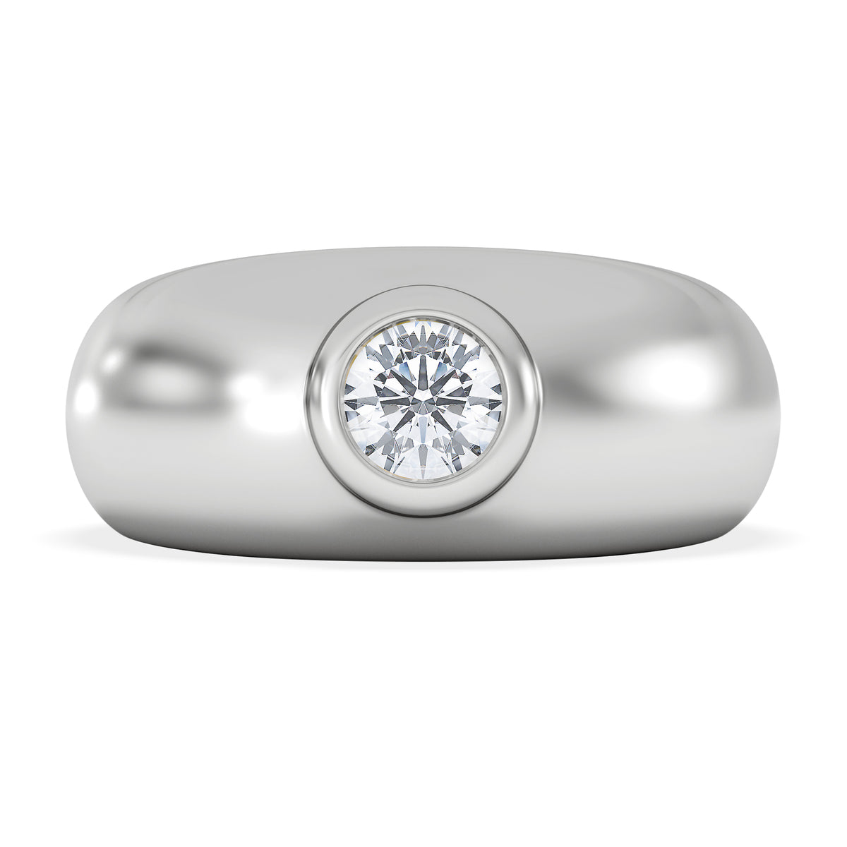 Lab Diamond Signet Ring 0.50ct in 925 Silver H/SI