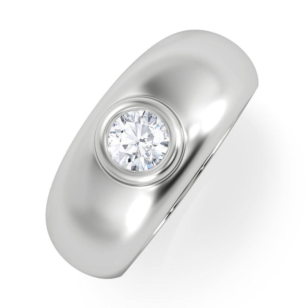 Men's Lab Diamond Signet Ring 0.50ct in 925 Silver H/SI