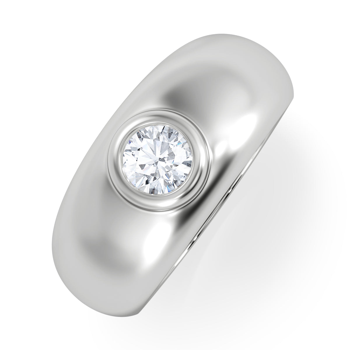 Men's Lab Diamond Signet Ring 0.50ct in 925 Silver H/SI