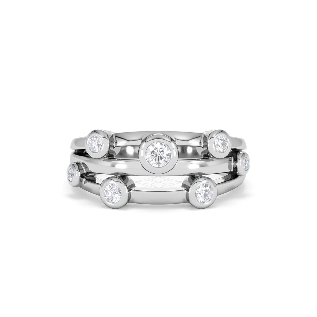 Lab Diamond Rain Drop Ring 0.50ct in 925 Silver
