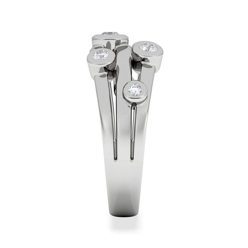 Lab Diamond Rain Drop Ring 0.50ct in 925 Silver