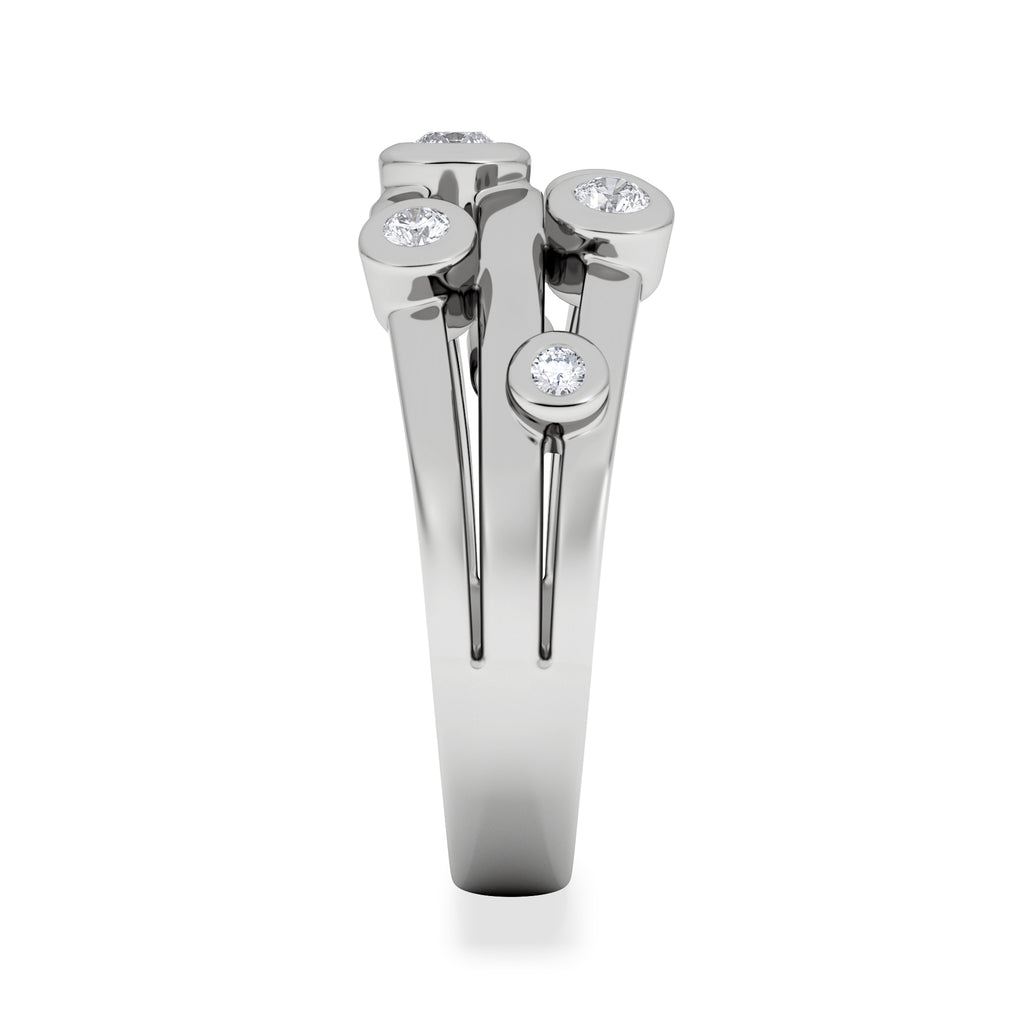 Lab Diamond Rain Drop Ring 0.50ct in 925 Silver