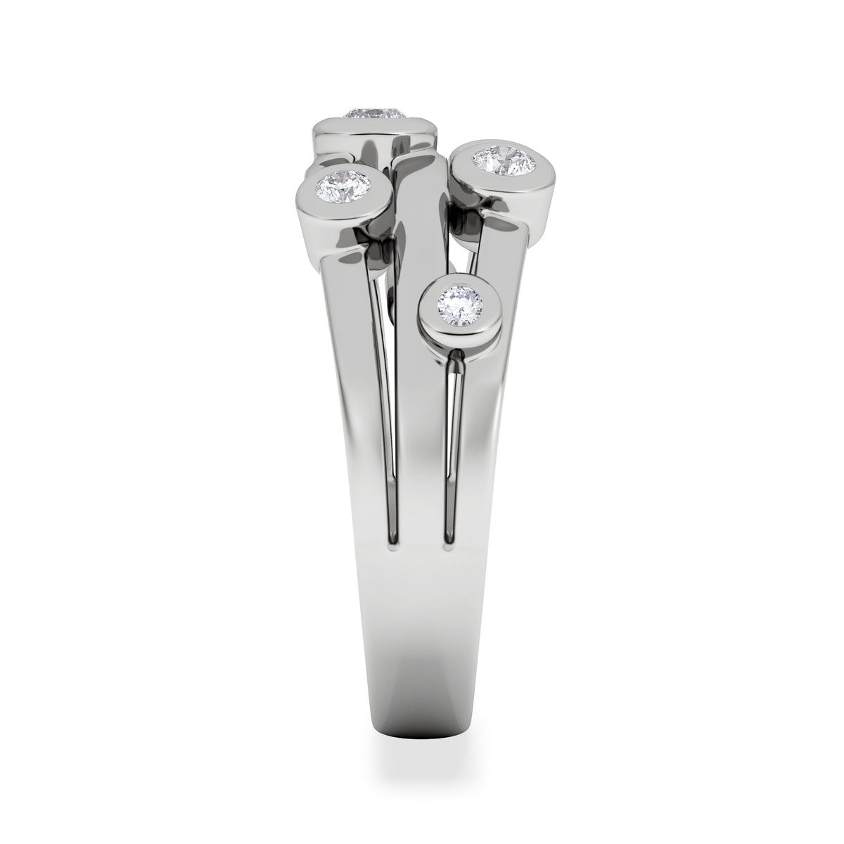 Lab Diamond Rain Drop Ring 0.50ct in 925 Silver