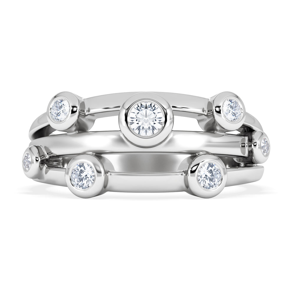 Lab Diamond Rain Drop Ring 0.50ct in 925 Silver