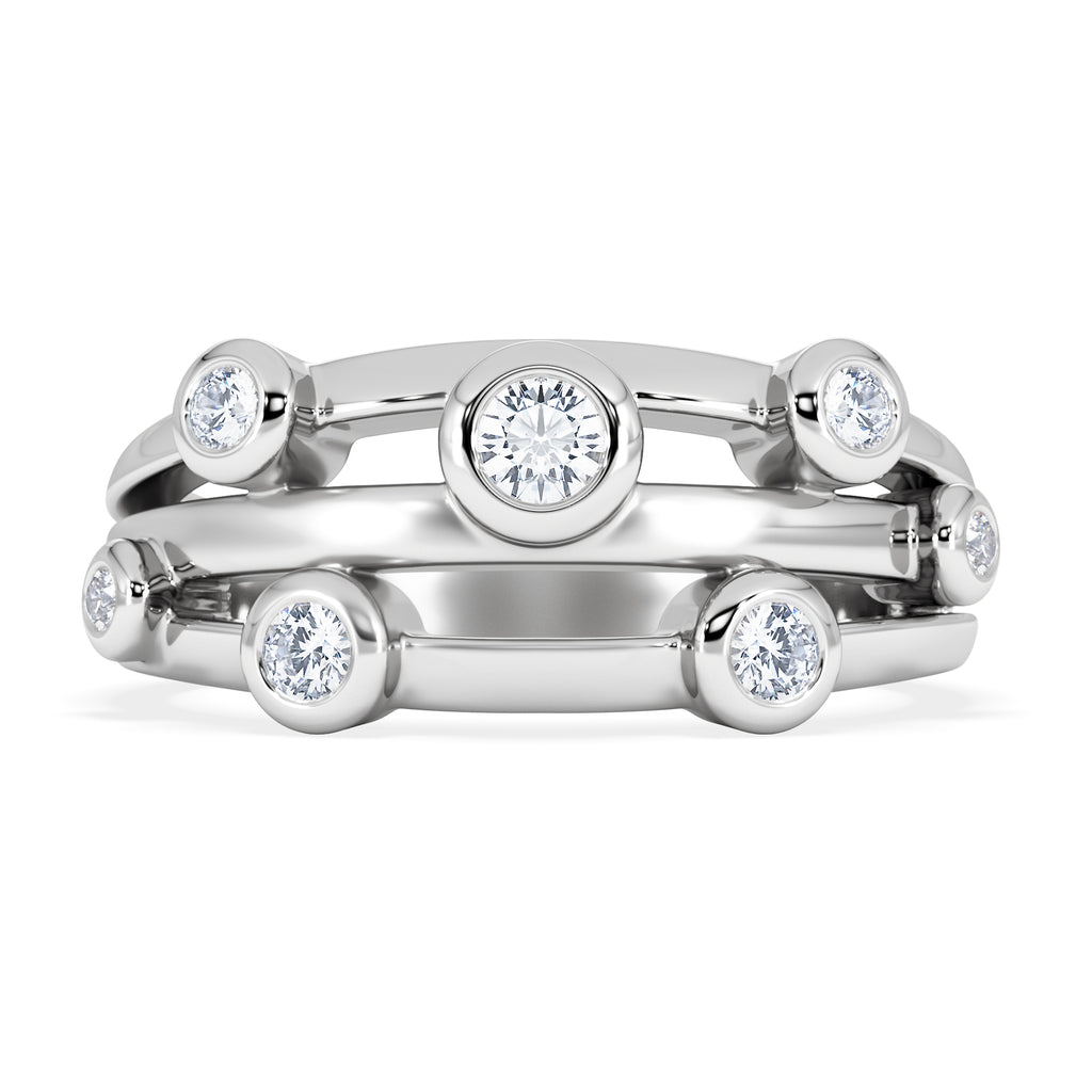 Lab Diamond Rain Drop Ring 0.50ct in 925 Silver