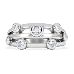 Lab Diamond Rain Drop Ring 0.50ct in 925 Silver