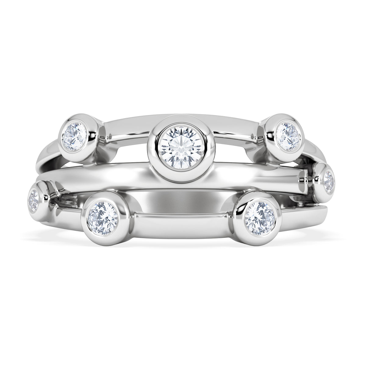 Lab Diamond Rain Drop Ring 0.50ct in 925 Silver