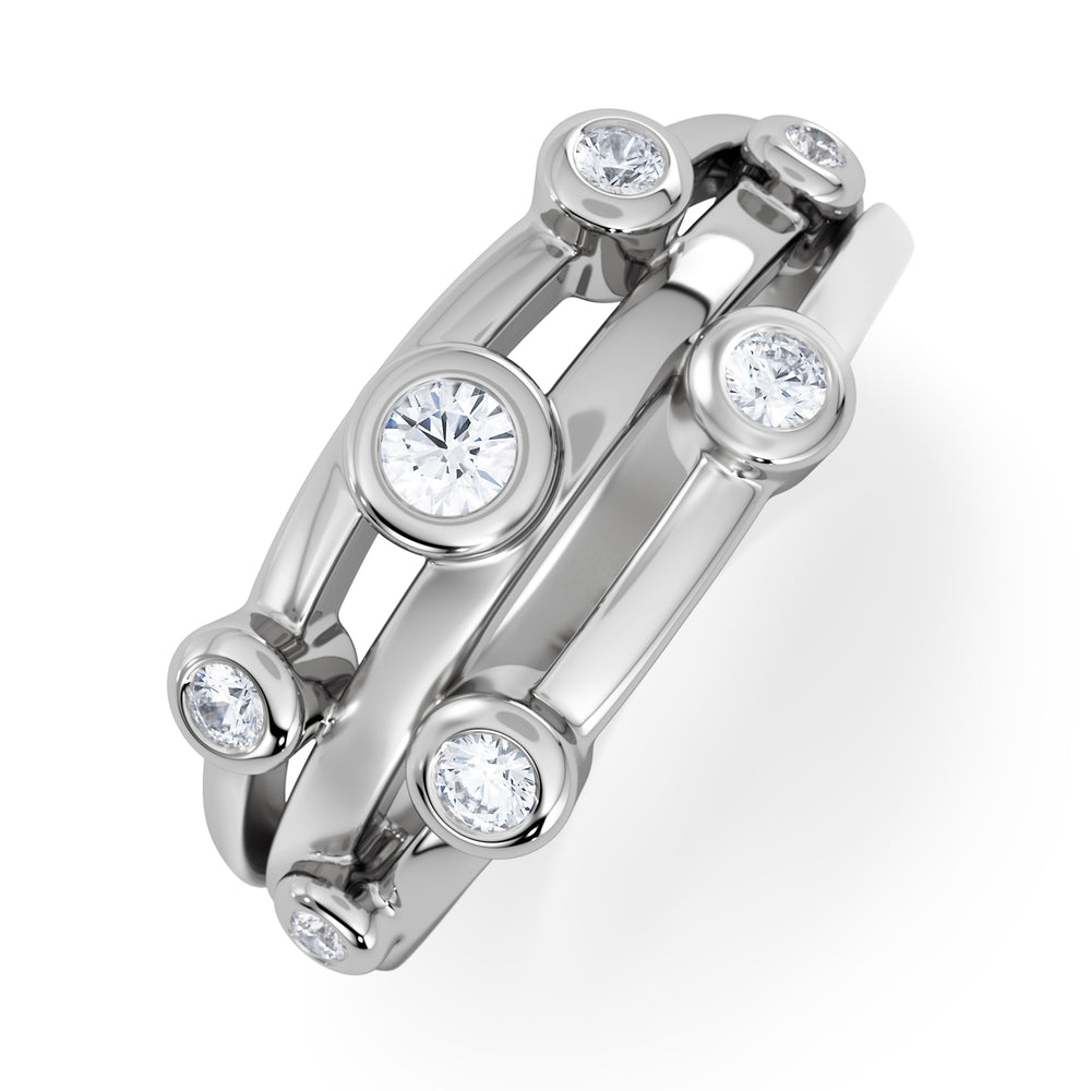 Lab Diamond Rain Drop Ring 0.50ct in 925 Silver