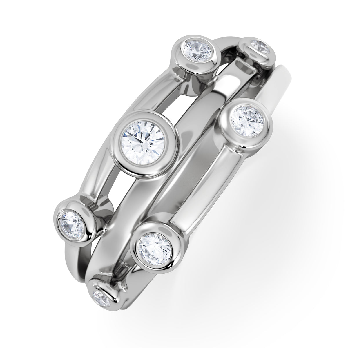 Lab Diamond Rain Drop Ring 0.50ct in 925 Silver