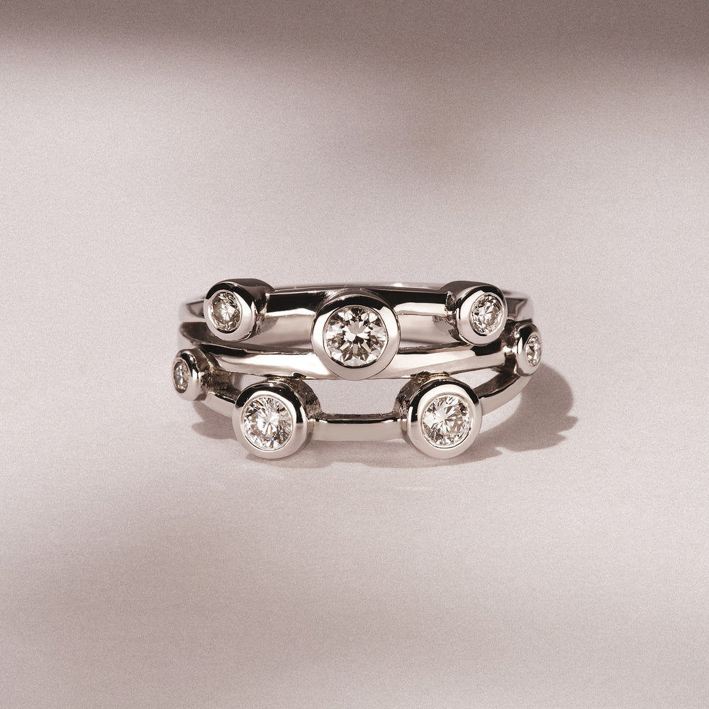 Lab Diamond Rain Drop Ring 0.50ct in 925 Silver