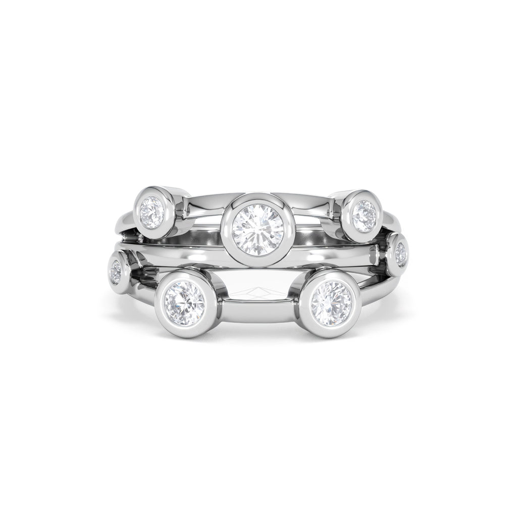Lab Diamond Rain Drop Ring 0.50ct in 925 Silver