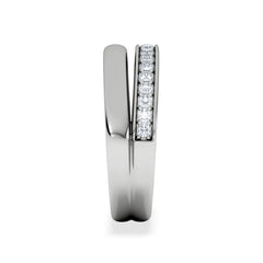 Duo Curve Stacking Lab Diamond Ring 0.26ct in 925 Silver