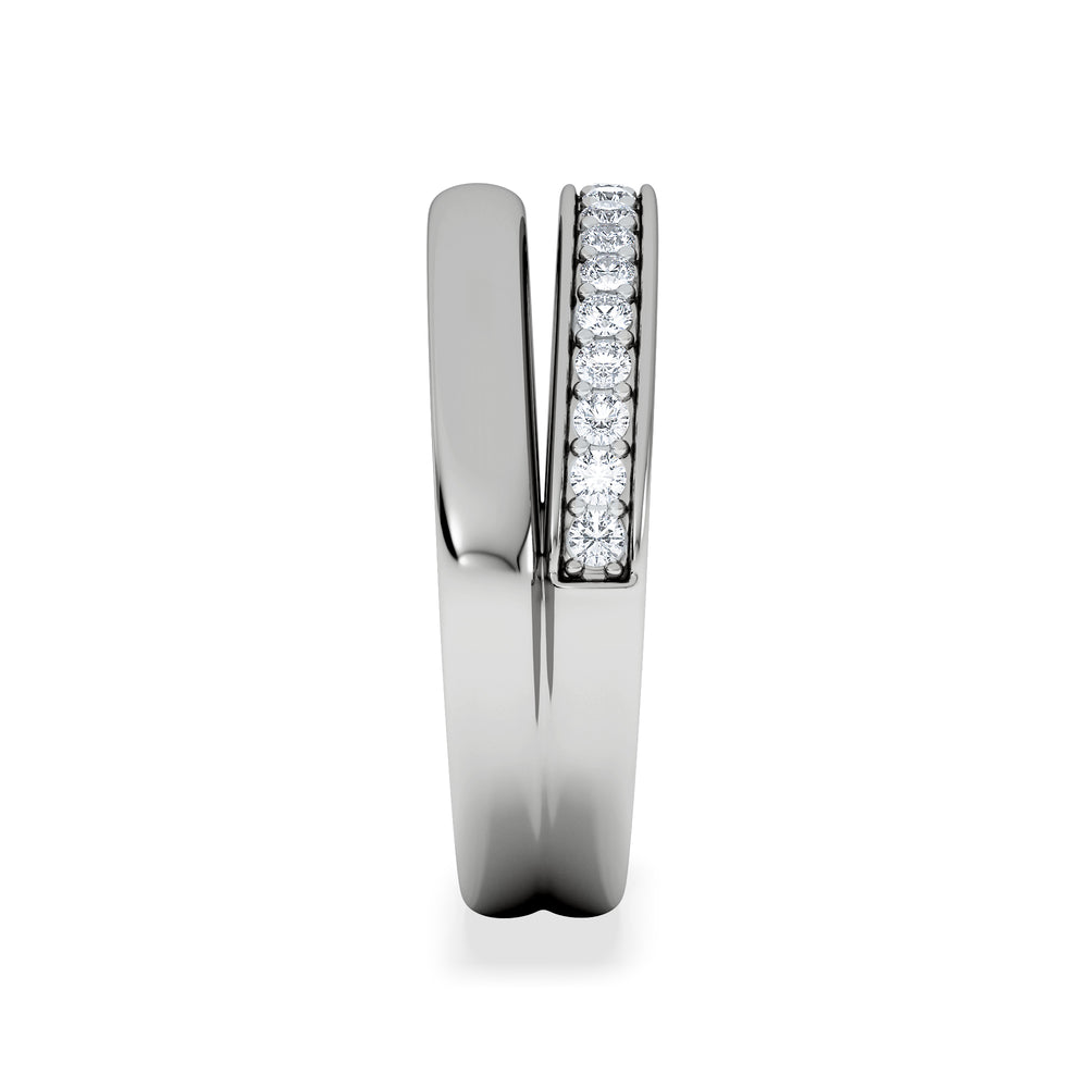 Duo Stacking Lab Diamond Ring 0.26ct in 9K White Gold