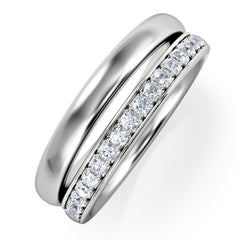 Duo Curve Stacking Lab Diamond Ring 0.26ct in 925 Silver
