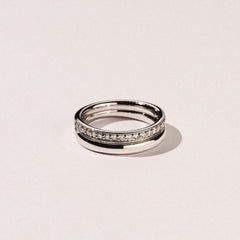 Duo Curve Stacking Lab Diamond Ring 0.26ct in 925 Silver