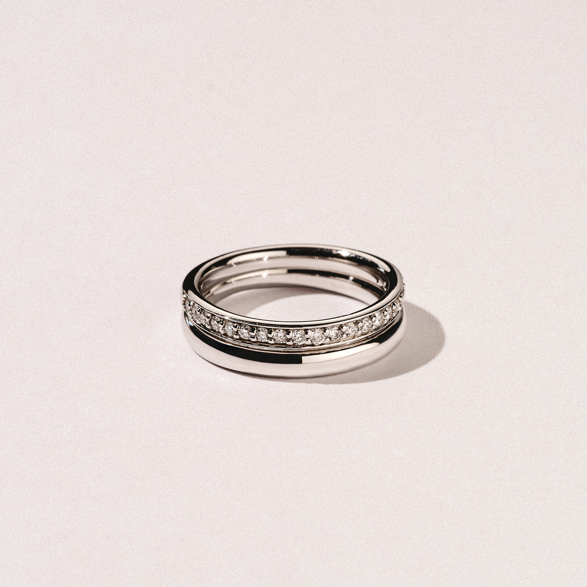 Duo Stacking Lab Diamond Ring 0.26ct in 9K White Gold