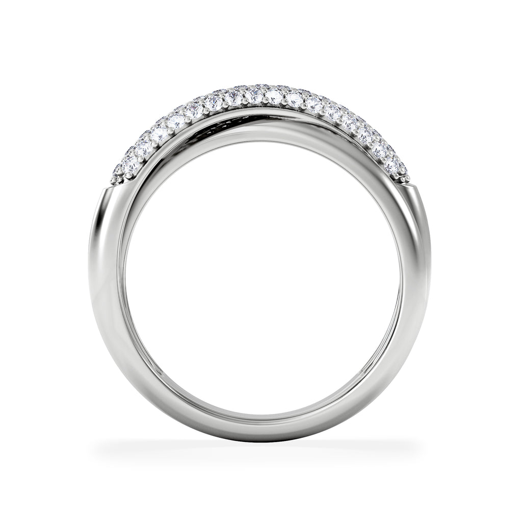 Crossover Set Lab Diamond Ring 0.35ct in 925 Silver
