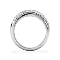 Crossover Set Lab Diamond Ring 0.35ct in 925 Silver