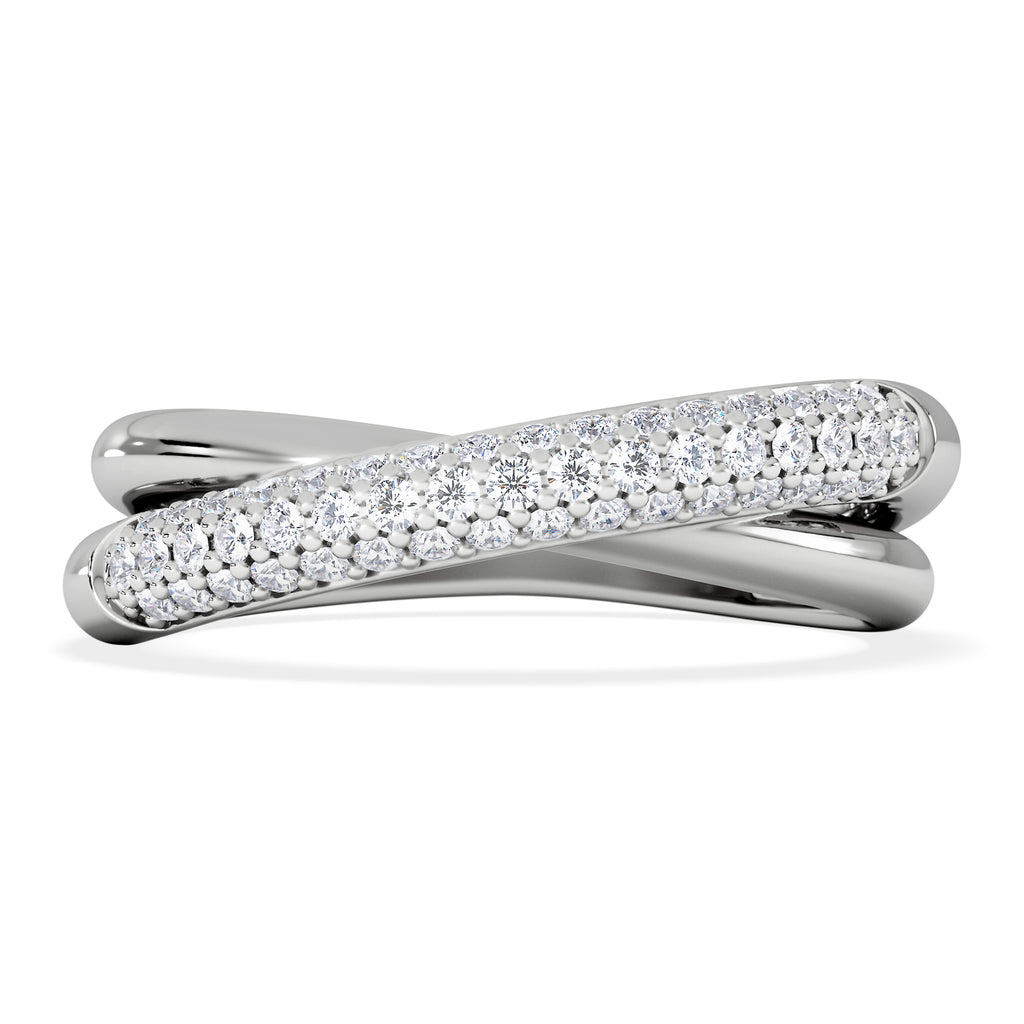 Crossover Set Lab Diamond Ring 0.35ct in 925 Silver