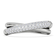 Crossover Set Lab Diamond Ring 0.35ct in 925 Silver