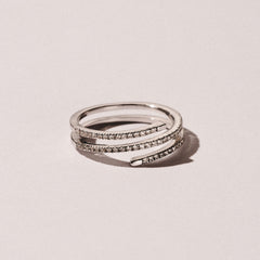 Lab Diamond Spiral Ring 0.25ct in 925 Silver