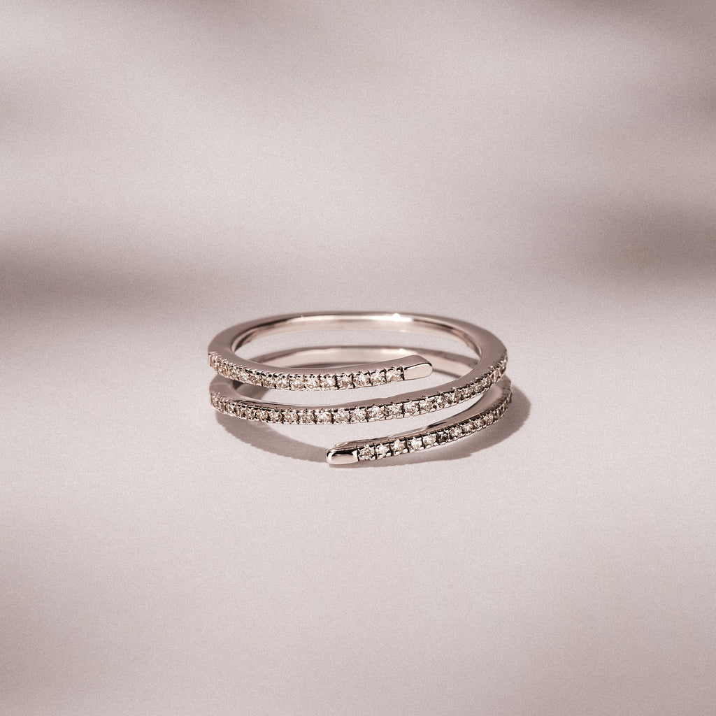 Lab Diamond Spiral Ring 0.25ct in 925 Silver