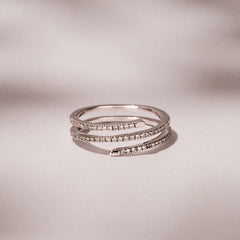 Lab Diamond Spiral Ring 0.25ct in 925 Silver
