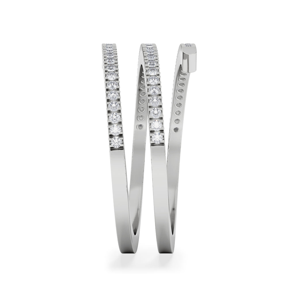Lab Diamond Spiral Ring 0.25ct in 925 Silver