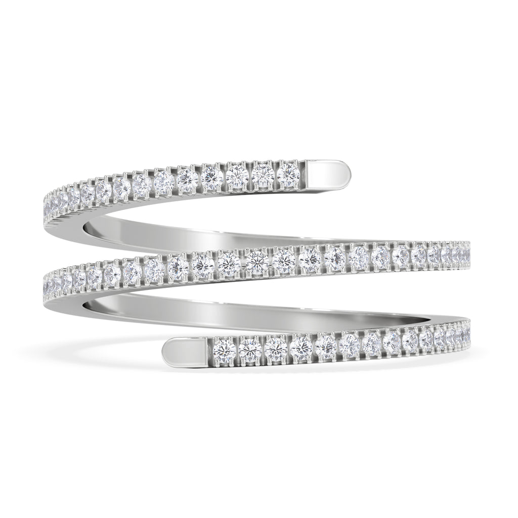 Lab Diamond Spiral Ring 0.25ct in 925 Silver