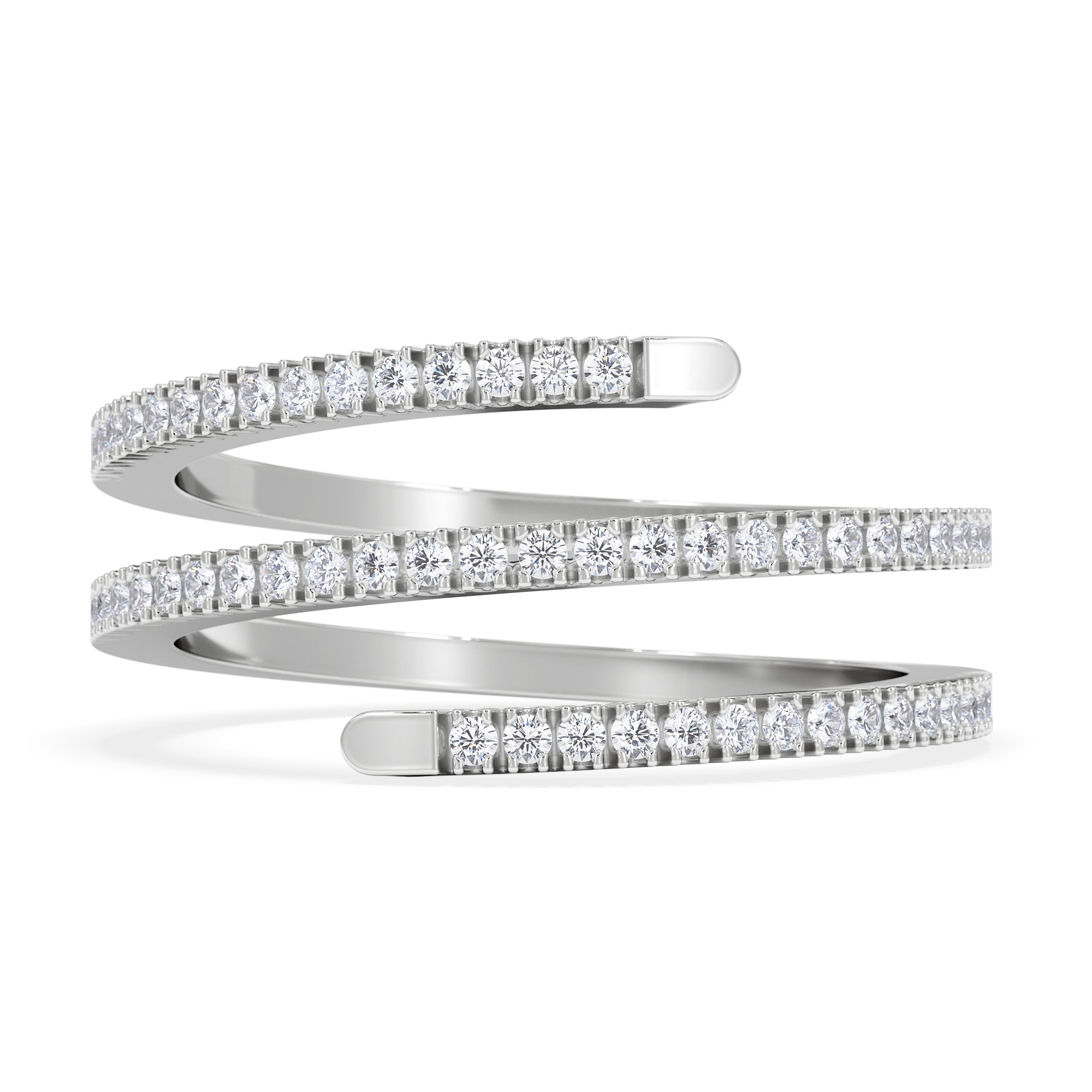Lab Diamond Spiral Ring 0.25ct in 925 Silver